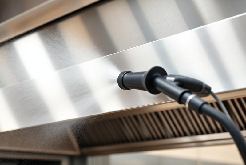 Pulizia professionale cappa cucina con vapore
